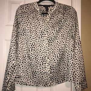 Forever21 white black spot blouse